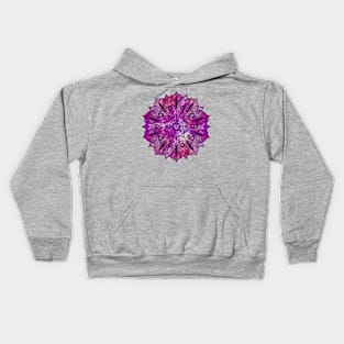 Coral/Pink Paint Pour Mandala Kids Hoodie